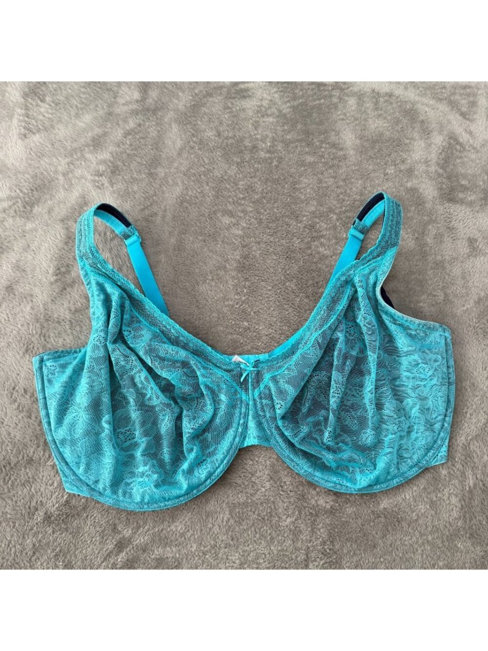 Cacique Blue Modern Lace Underwire Bra Womens 46K